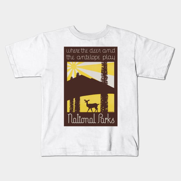 Vintage Travel Poster USA National Parks Kids T-Shirt by vintagetreasure